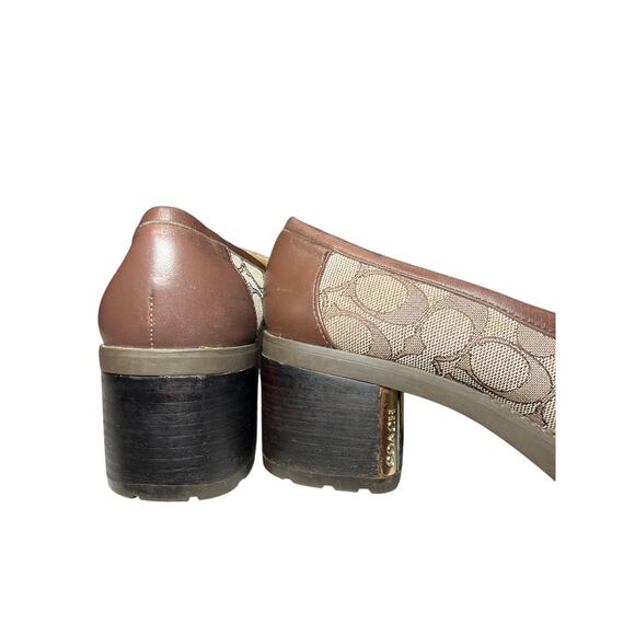 Coach Cora Leather and Jacqard Chunky Sole Loafer Size 8.5B - Picture 13 of 13